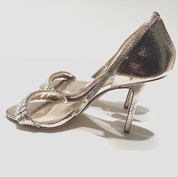 DUNE LONDON GOLDEN BEJEWELED ANKLE STRAP SANDALS - Picture 8 of 16